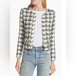 New IRO Houndstooth “Hope” Tweed Jacket - Wool Blend Black & White - Size 40 / 8